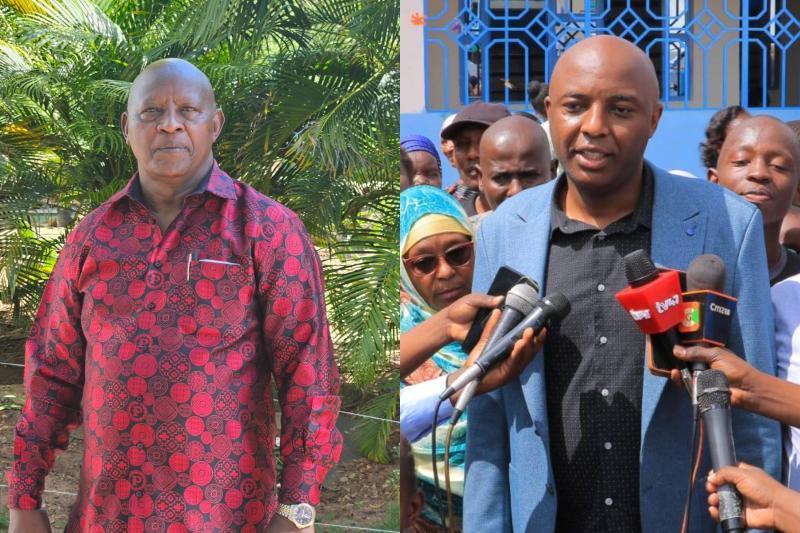 Photocollage of Governor Mutahi Kahiga and Irungu Kang'ata.